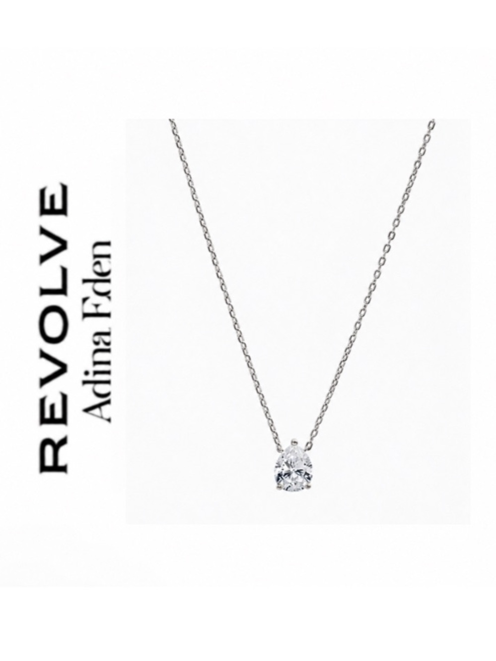 Adina Eden Moissanite Pear-Cut 925 Sterling Silver Pendant Necklace
